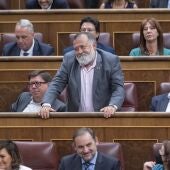 El diputado del PSOE Herminio Sancho en su escaño en el Congreso