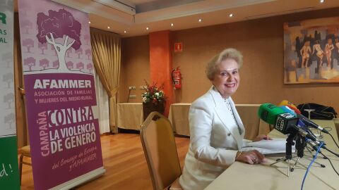 Carmen Quintanilla durante la rueda de prensa en Ciudad Real