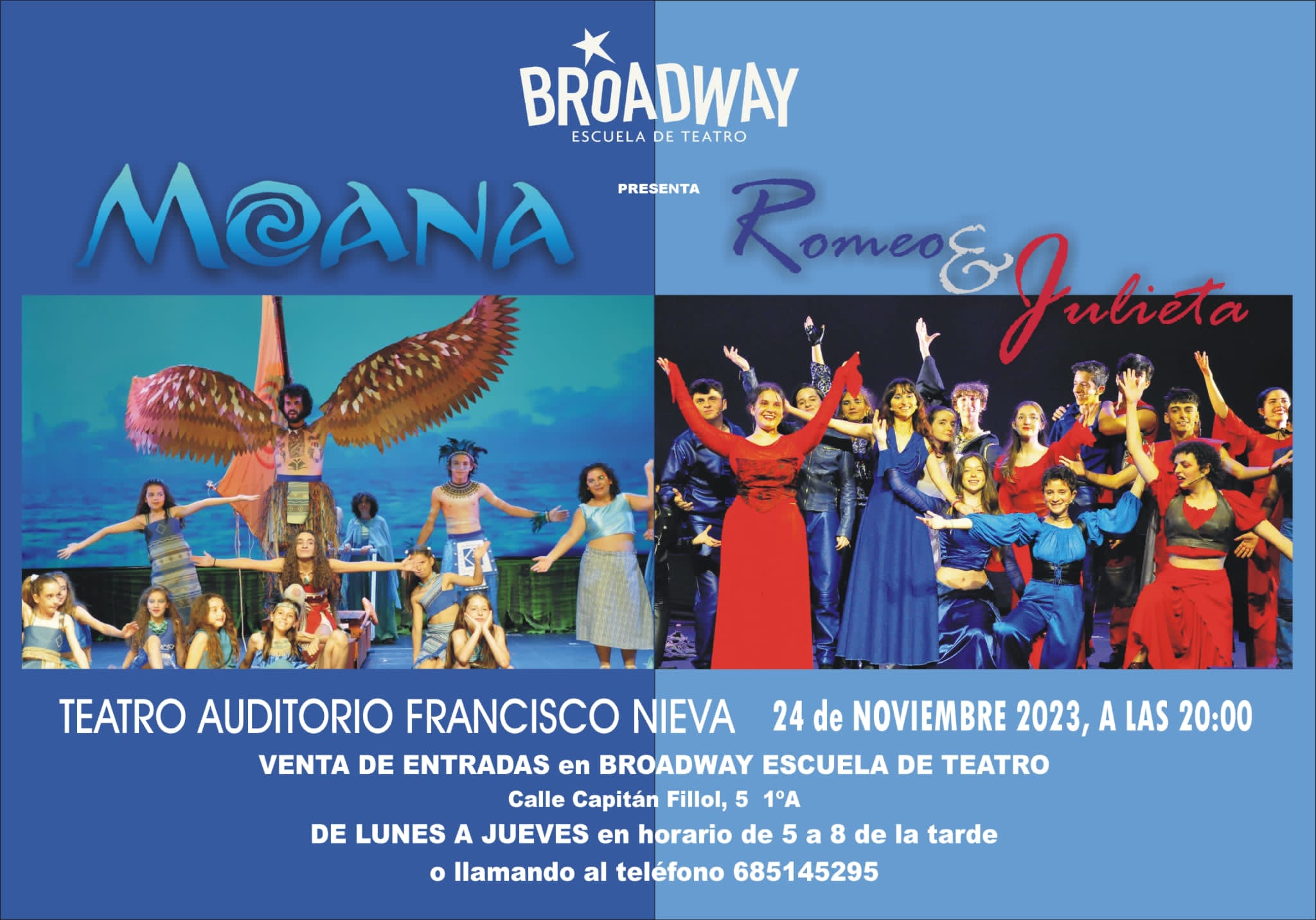 Escuela de Teatro 'Broadway' vuelve a representar "Moana" y "Romeo y Julieta" Escuela de Teatro 'Broadway' vuelve a representar "Moana" y "Romeo y Julieta"