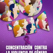 Cartel de la concentración contra la violencia de género en Sabiñánigo
