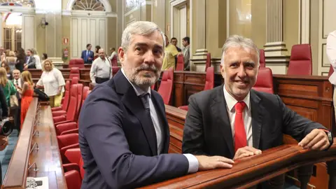 Fernando Clavijo, Presidente del Gobierno de Canarias y Ángel Víctor Torres, Ministro de Administraciones Públicas y Memoria Democrática Fernando Clavijo, Presidente del Gobierno de Canarias y Ángel Víctor Torres, Ministro de Administraciones Públicas y Memoria Democrática