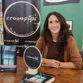 Maria Oruña durante la presentación en la librería Cronopios de Pontevedra