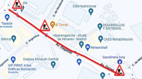 Plano del tramo afectado por los trabajos de fresado ya asfaltado en la avenida de Daganzoa