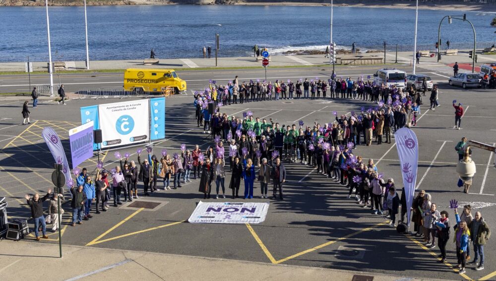 Non á violencia de xénero, en Riazor