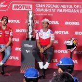 Pecco Bagnaia y Jorge Martín en la rueda de prensa del Gran Premio de Valencia