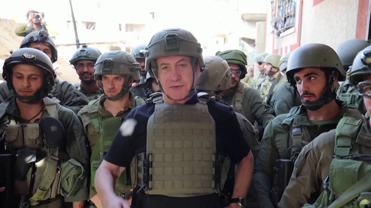 Netanyahu entra en la Franja de Gaza por primera vez desde que estall&oacute; la guerra con Ham&aacute;s
