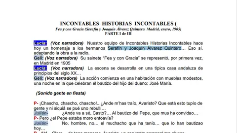 Imagen del guion de Incontables Historias Incontables Imagen del guion de Incontables Historias Incontables