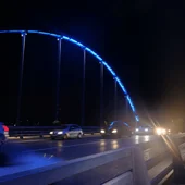 El puente del VII Centenario, iluminado El puente del VII Centenario, iluminado
