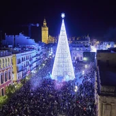 Encendido del Árbol de Navidad en 2021 en Sevilla. Encendido del Árbol de Navidad en 2021 en Sevilla.