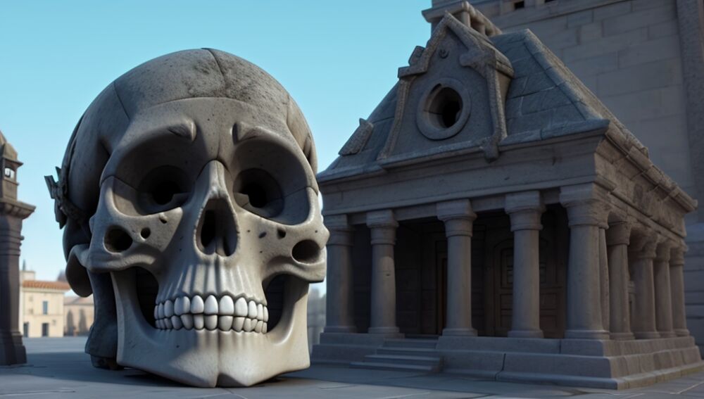 Según la inteligencia artificial, una calavera preside la Casa de las Muertes de Salamanca