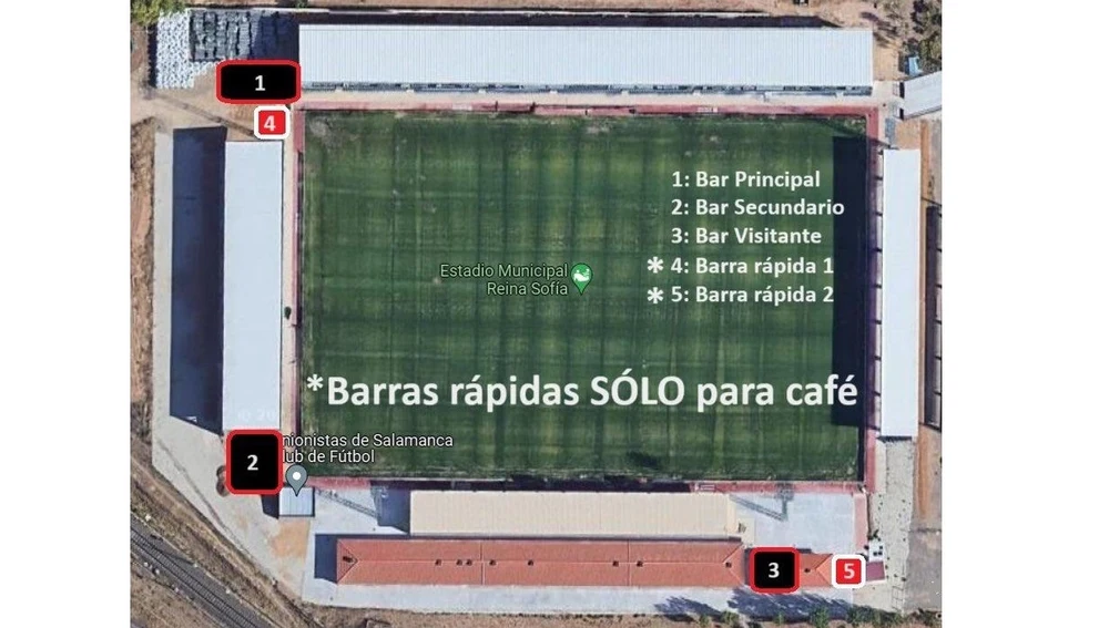 Distribución de los bares para el Unionistas - Sporting Distribución de los bares para el Unionistas - Sporting