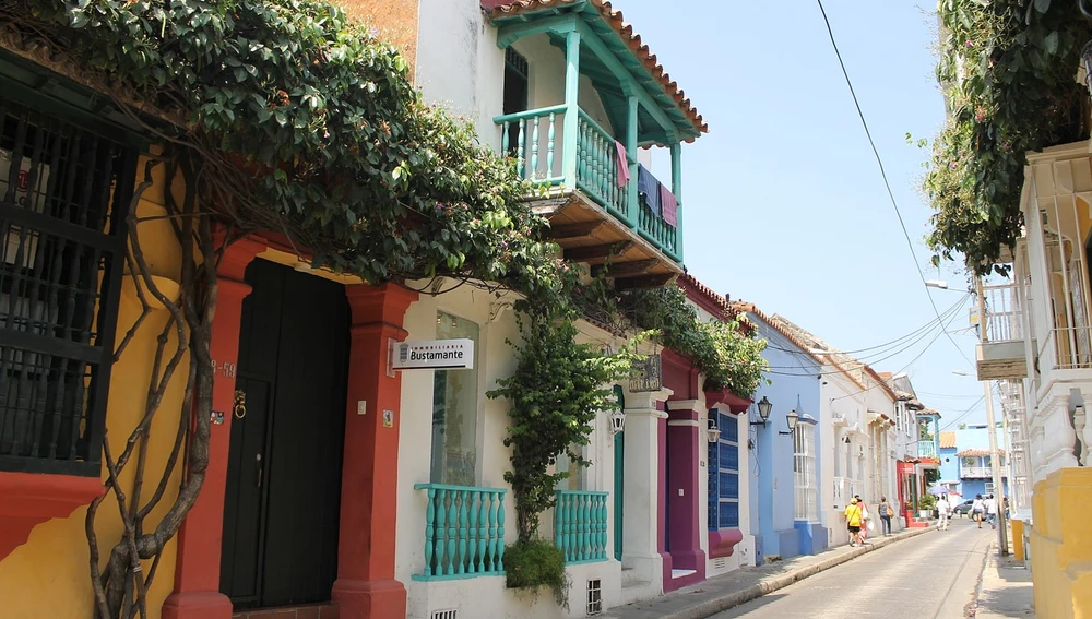 Calles coloridas de Cartagena de Indias, Colombia