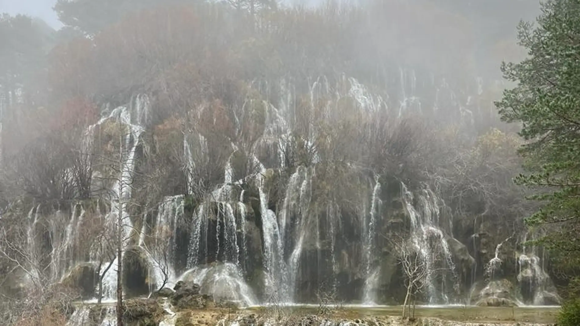 Nacimiento del río Cuervo, en la Serranía de Cuenca, este lunes