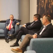 Reunió entre Santos Cerdán i Carles Puigdemont, en una imatge d'arxiu Reunió entre Santos Cerdán i Carles Puigdemont, en una imatge d'arxiu