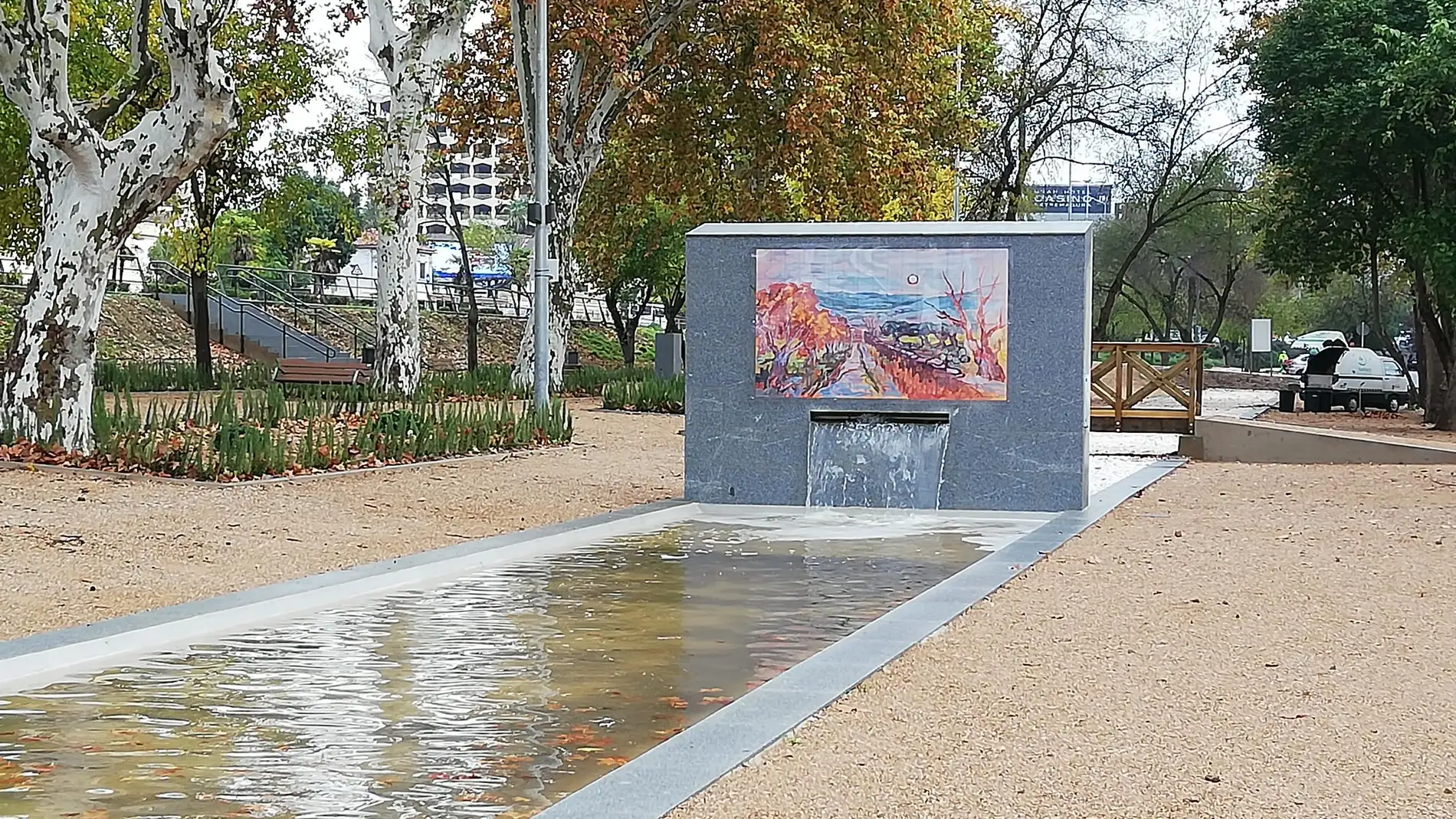 Un mural dedicado a Francisco Pedraja en el nuevo parque del Vivero