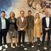 Juanfran Pérez con Carlos Mazón, Nuria Montes y varios concejales de Finestrat Juanfran Pérez con Carlos Mazón, Nuria Montes y varios concejales de Finestrat