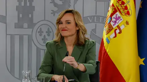 La ministra de Educación, Formación Profesional y Deportes y portavoz del Gobierno, Pilar Alegría, en rueda de prensa. La ministra de Educación, Formación Profesional y Deportes y portavoz del Gobierno, Pilar Alegría, en rueda de prensa.
