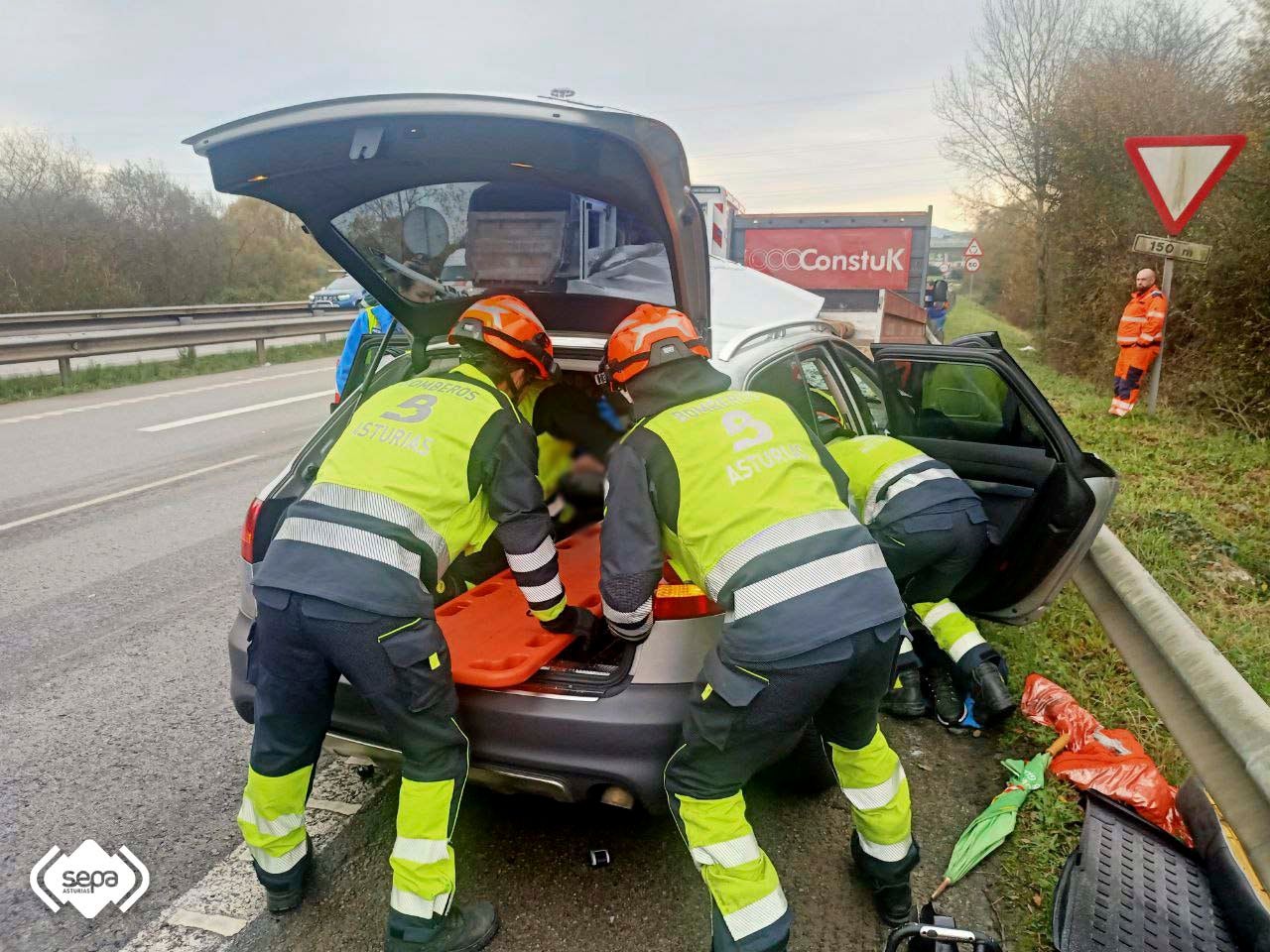 Herido grave por alcance en Lugones Herido grave por alcance en Lugones