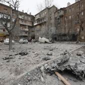 Daños causados por un bombardeo ruso en Járkov.