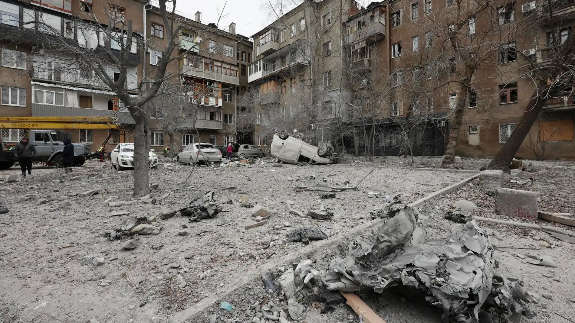 Daños causados por un bombardeo ruso en Járkov.
