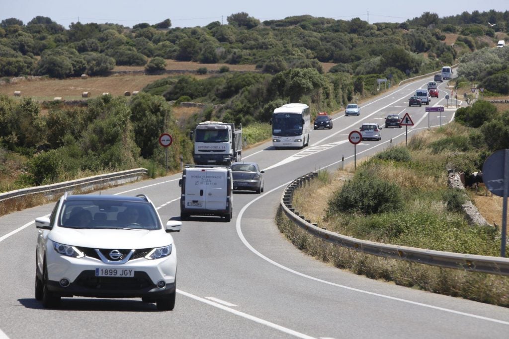 Imagen de la carretera general de Menorca. Imagen de la carretera general de Menorca.