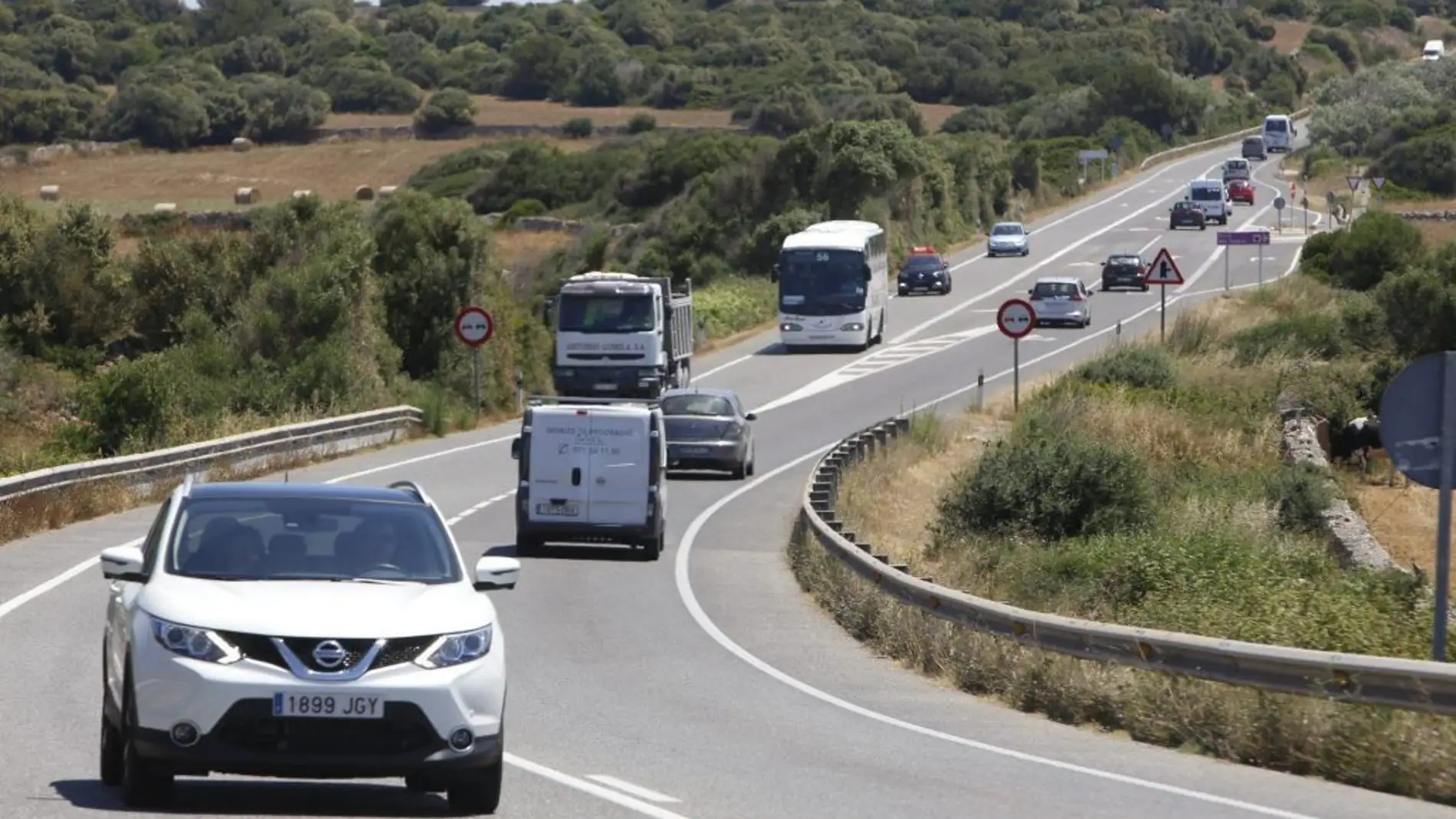 Imagen de la carretera general de Menorca. 