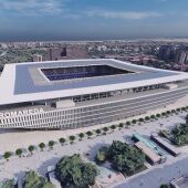 Recreación del futuro campo de fútbol de Zaragoza