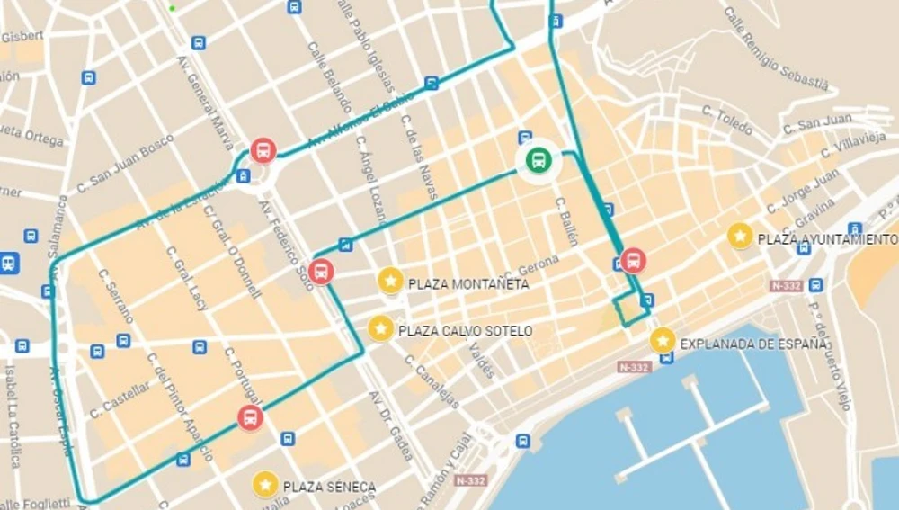 Plano del Autobús de la Navidad de Alicante Plano del Autobús de la Navidad de Alicante