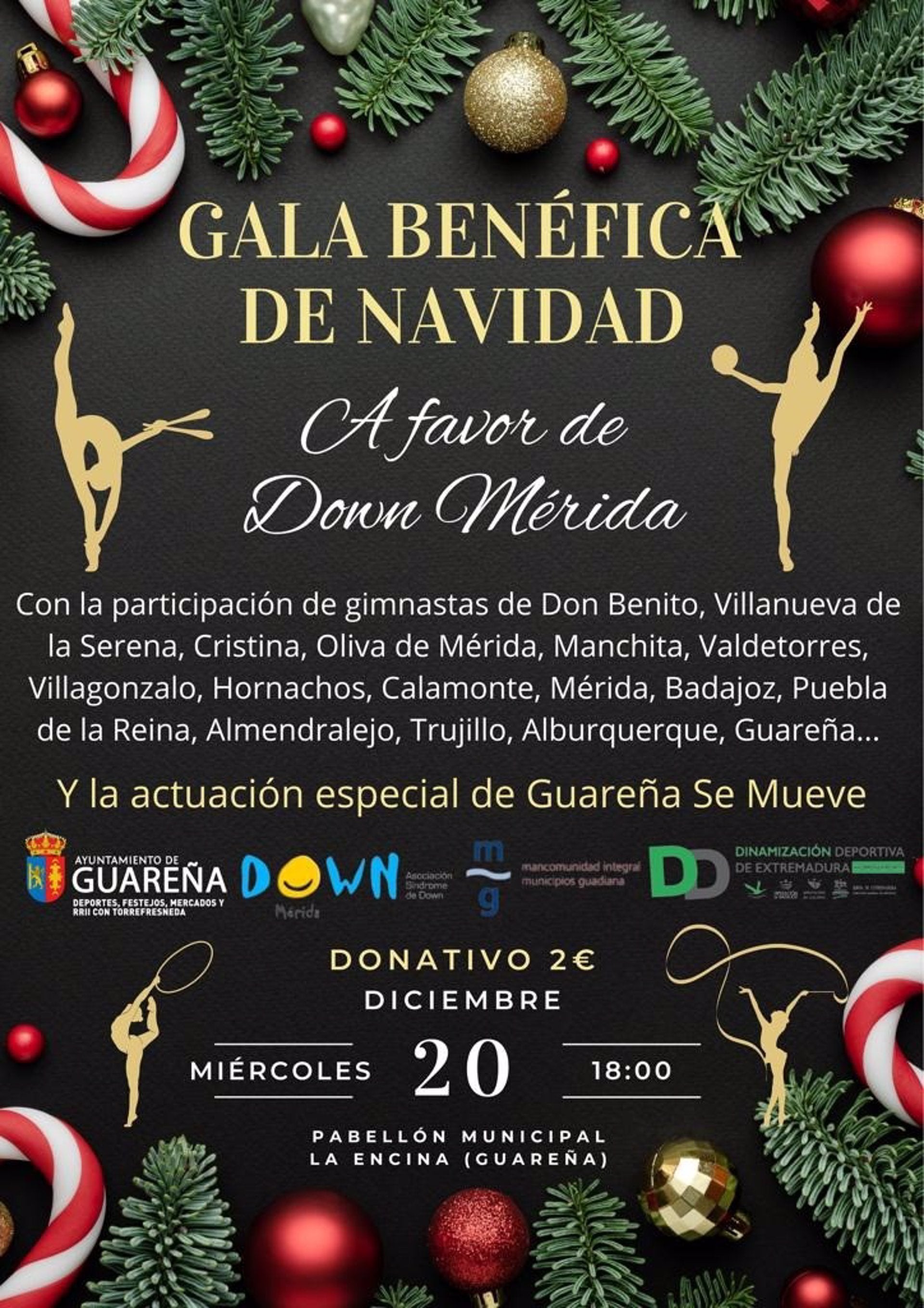 Una gala benéfica de Gimnasia Rítmica recaudará fondos el 20 de diciembre en Guareña para la asociación Down Mérida Una gala benéfica de Gimnasia Rítmica recaudará fondos el 20 de diciembre en Guareña para la asociación Down Mérida