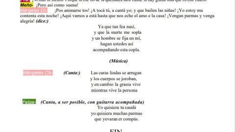 &Uacute;ltima parte del sainete en homenaje a los hermanos &Aacute;lvarez Quintero