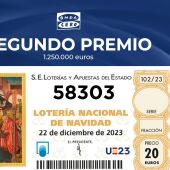 Número del segundo premio de la Lotería de Navidad 2023