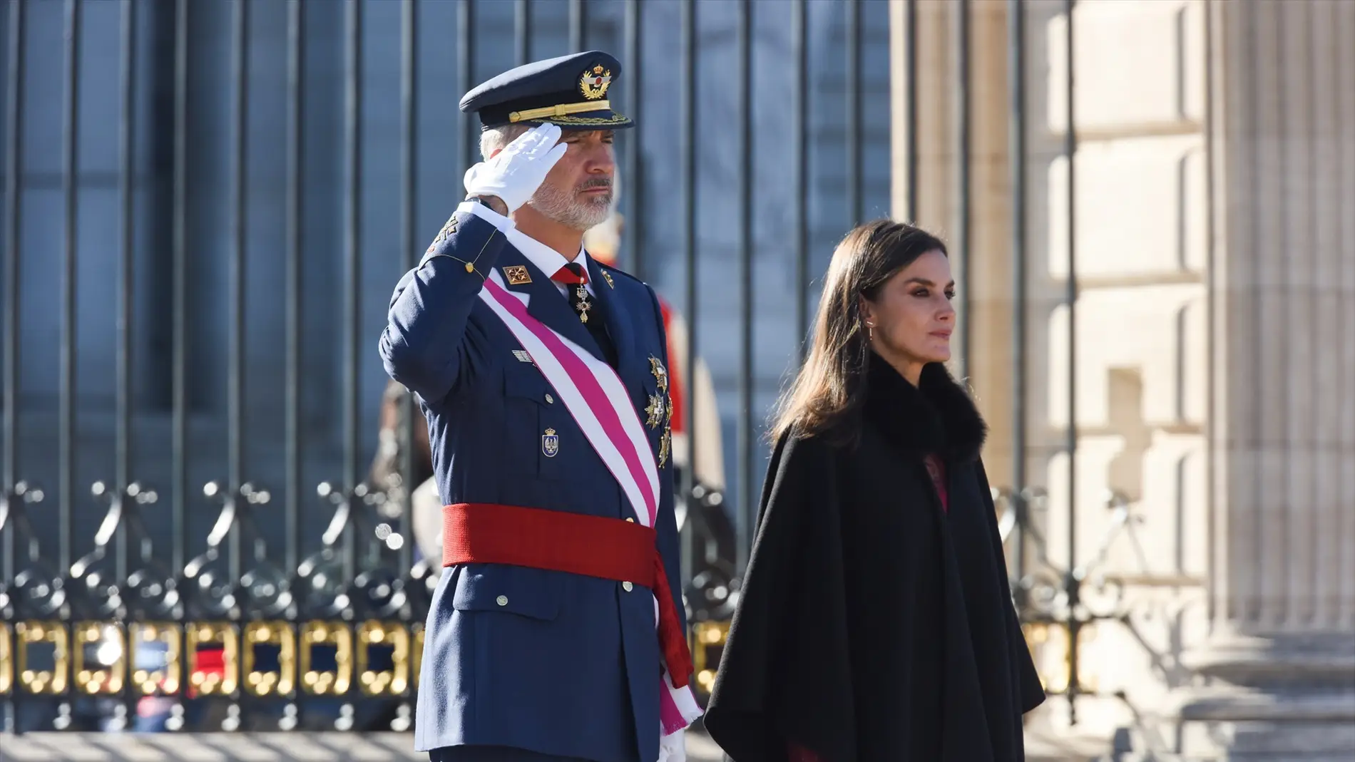Los Reyes Felipe VI y Letizia durante la Pascua Militar 2023