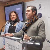 Luis Alberto Marín y Fátima de la Flor durante la rueda de prensa Luis Alberto Marín y Fátima de la Flor durante la rueda de prensa