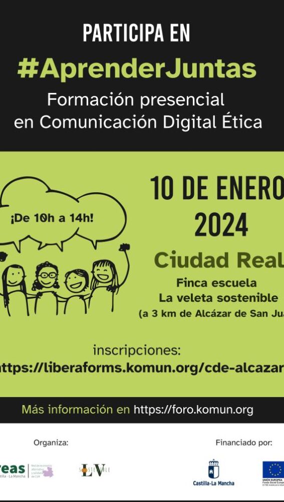 Cartel de la convocatoria junto a REAS Castilla-La Mancha