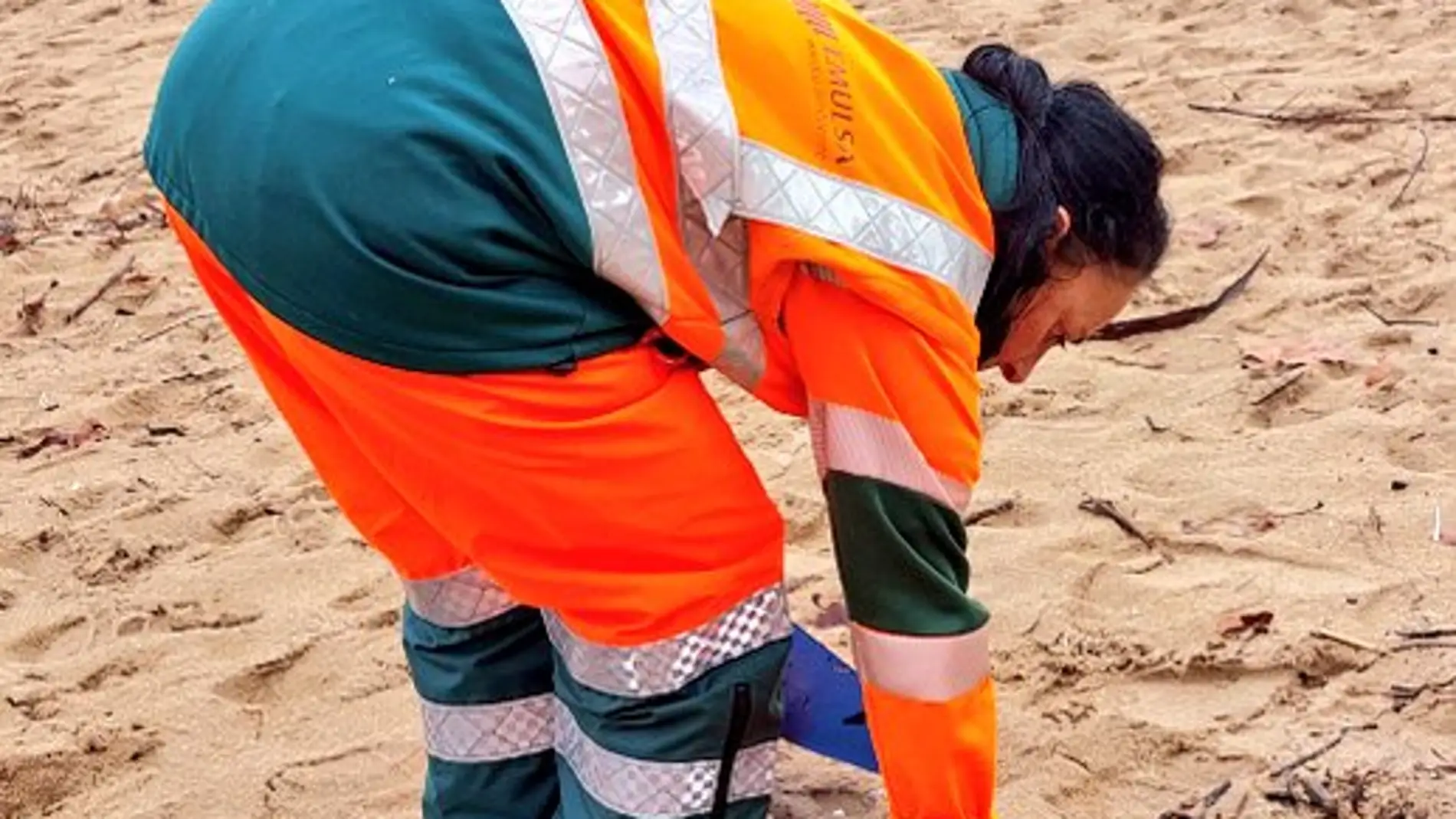 Operarios de Emulsa se encargarán de retirar los pellets de las playas de Gijón