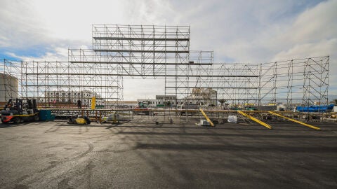 Montaje del escenario del Carnaval de Las Palmas de 2024