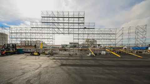 Montaje del escenario del Carnaval de Las Palmas de 2024 Montaje del escenario del Carnaval de Las Palmas de 2024