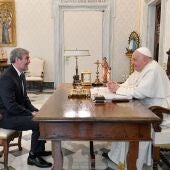 Fernando Clavijo, Presidente del Gobierno de Canarias y el Papa Francisco 