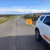 Carretera cortada en la provincia de Segovia