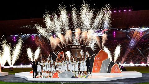 El Real Madrid tras ganar la Supercopa de Espa&ntilde;a en Riad
