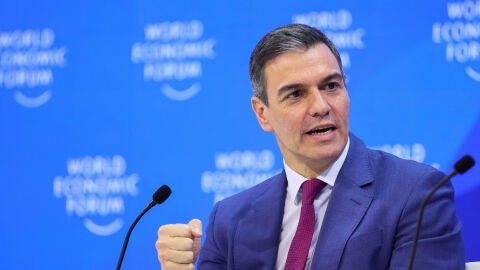Spain&#39;s Prime Minister Pedro Sanchez speaks at a Special Address, during the 54th annual meeting of the World Economic Forum, in Davos, Switzerland, January 17, 2024. 