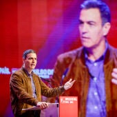 El presidente del Gobierno, Pedro Sánchez, durante su discurso en la convención del PSOE en A Coruña
