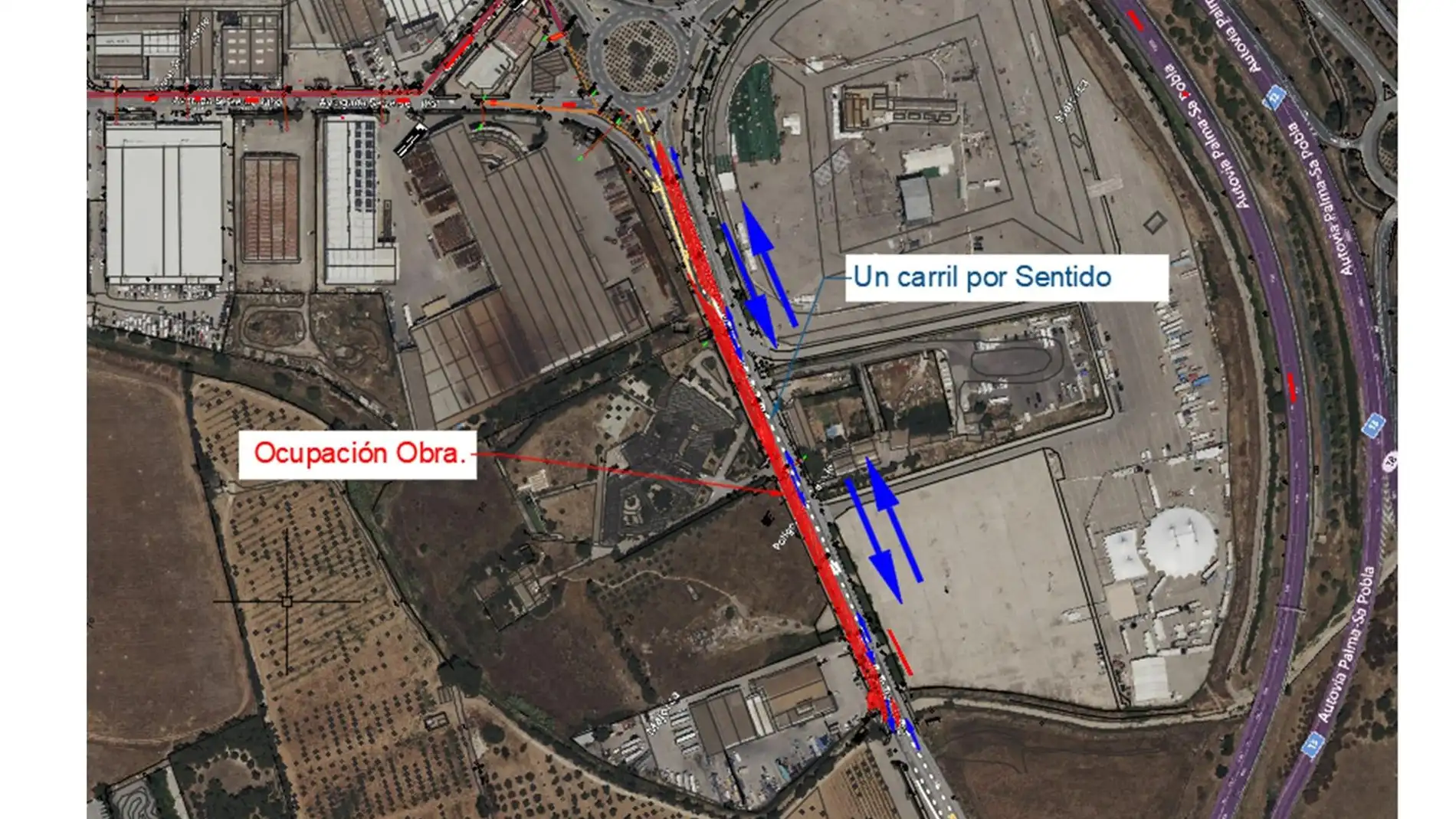 Esquema del tramo que estará afectado por las obras de mejora de la red de agua entre el 22 de enero y el 16 de febrero en la calle Eusebi Estada de Palma
