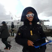 Jesús García durante el rodaje de "La sociedad de la nieve" Jesús García durante el rodaje de "La sociedad de la nieve"