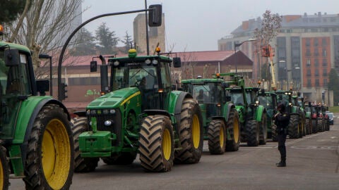 Los agricultores de Zamora se movilizan este martes de forma espont&aacute;nea por las calles/ EFE/Mariam A. Montesinos