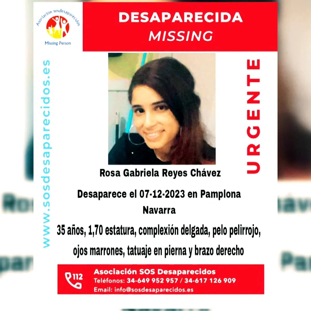 Una marcha por las calles de Pamplona recordará el domingo a la desaparecida Gabriela Reyes Una marcha por las calles de Pamplona recordará el domingo a la desaparecida Gabriela Reyes