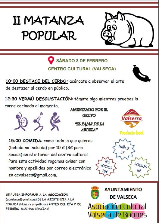 Valseca celebra la fiesta de la Matanza este fin de semana Valseca celebra la fiesta de la Matanza este fin de semana