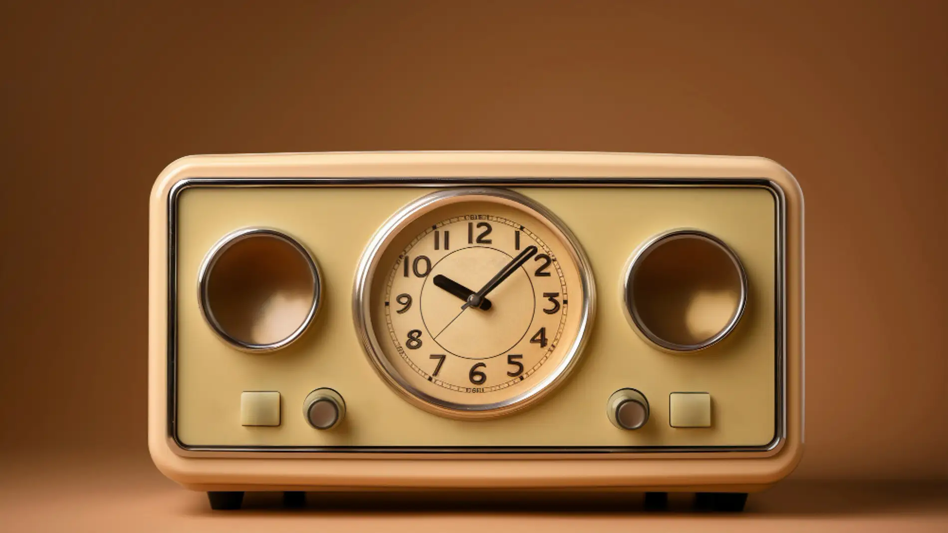 Imagen de archivo de una radio con reloj
