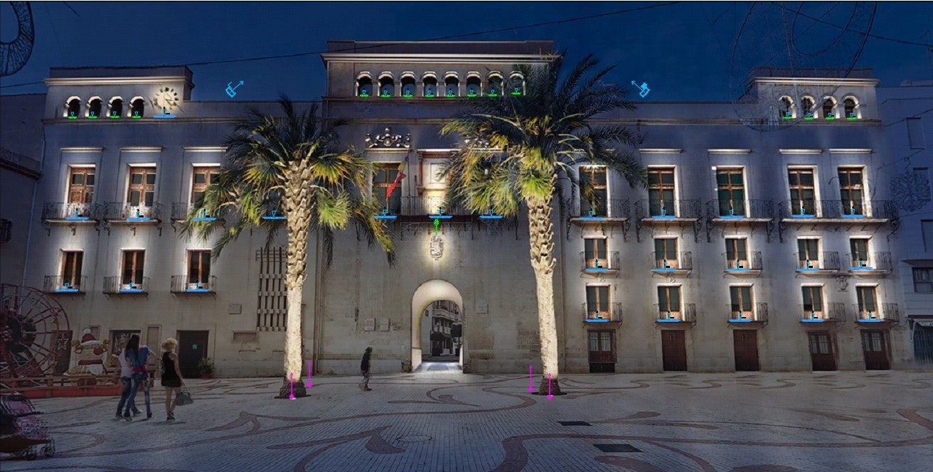 Elche proyecta iluminar la fachada del Ayuntamiento, La Calahorra y los puentes de la ciudad Elche proyecta iluminar la fachada del Ayuntamiento, La Calahorra y los puentes de la ciudad