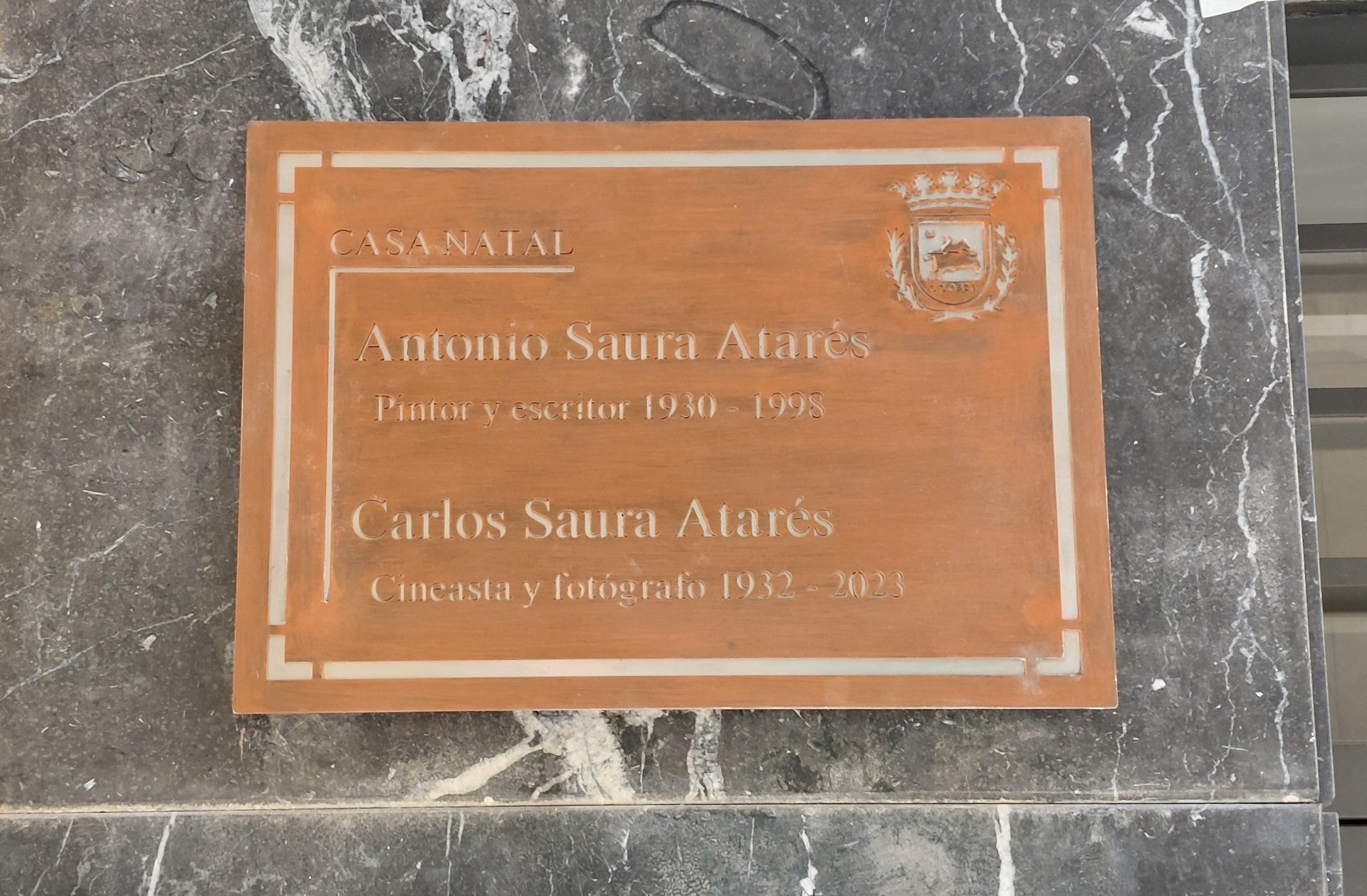 Homenaje a los hermanos Saura en su casa natal de Huesca Homenaje a los hermanos Saura en su casa natal de Huesca